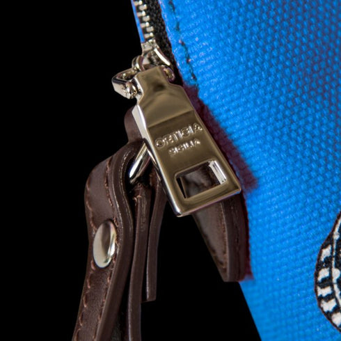 Blue Leopard Canvas Pochette